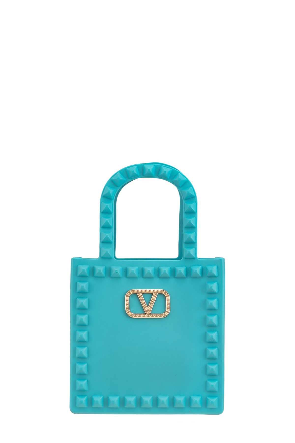 V BUCKLE HANDLE MINI JELLY BAG