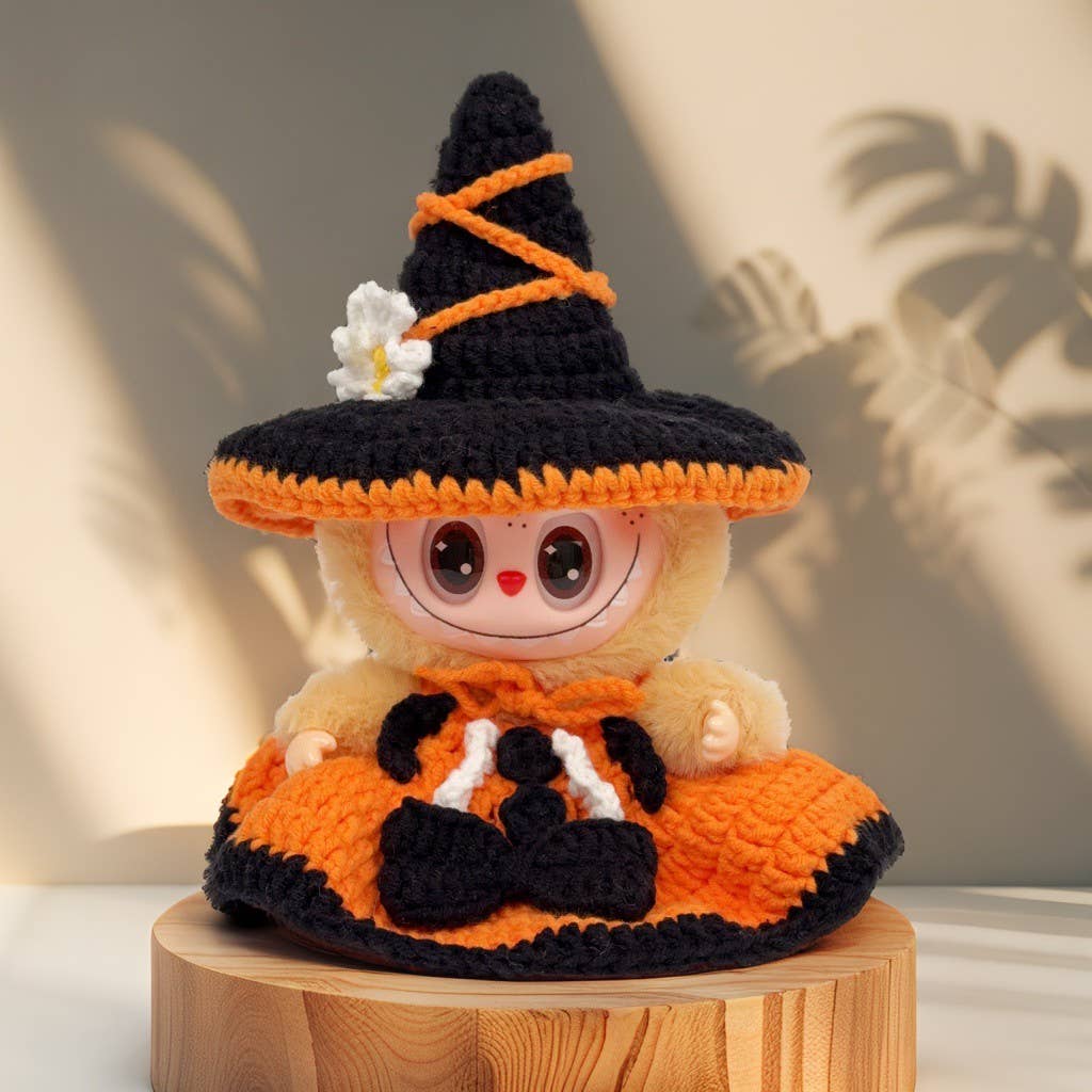 Crochet Labubu Halloween Witch Costume