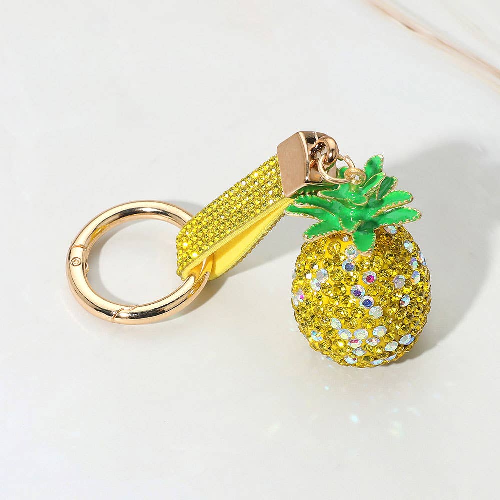 Bling Studded Pineapple Keychain / Bag Charm