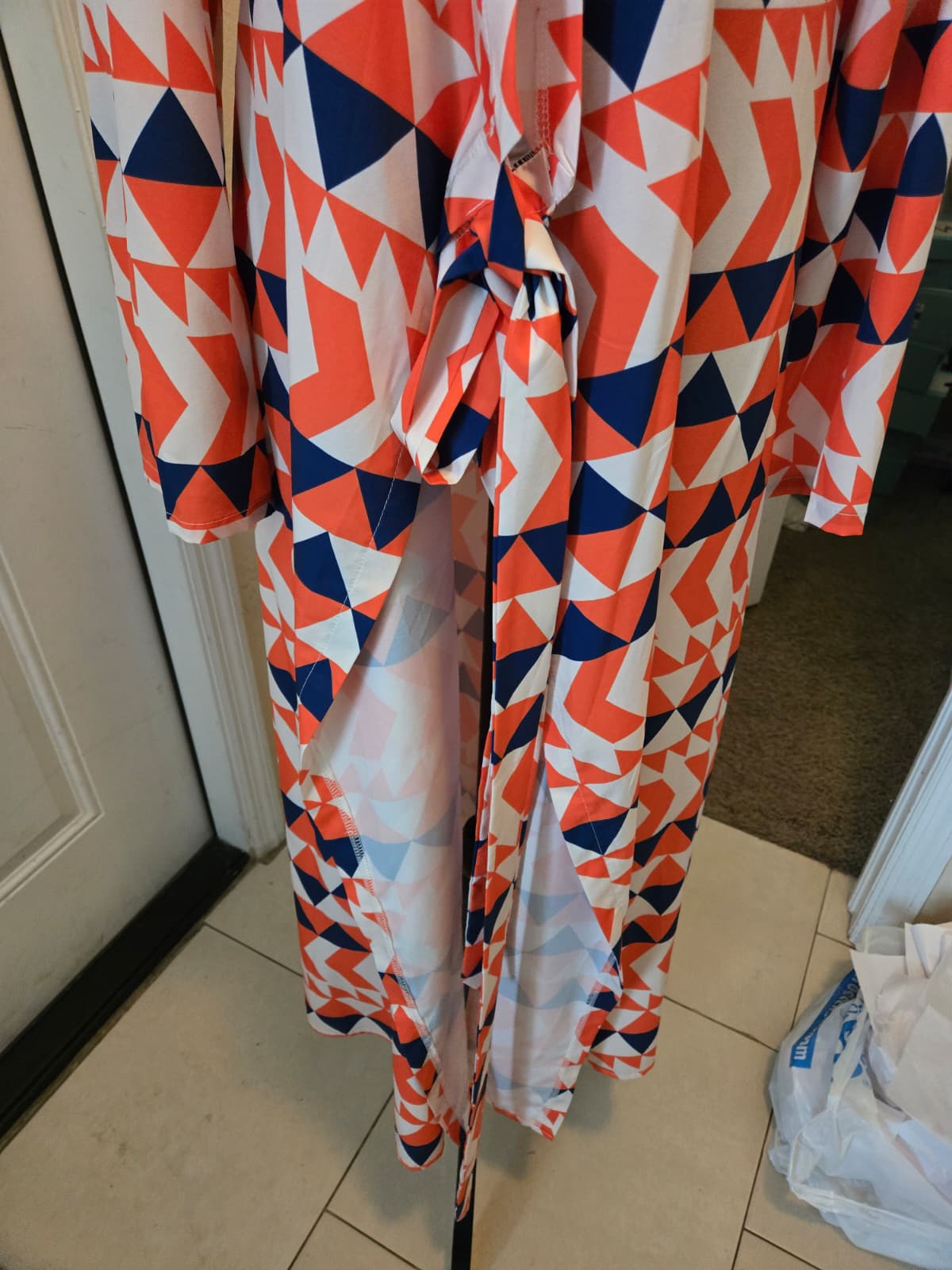 SHEIN Kimono‑Style Wrap Dress – Fits Like XL – 100% Polyester