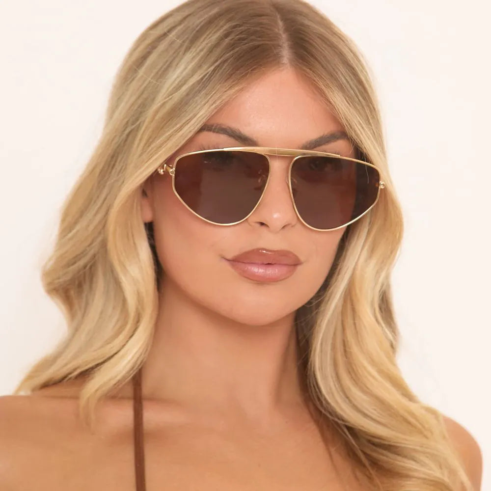 Aviator Sunglasses In Gold And Brown