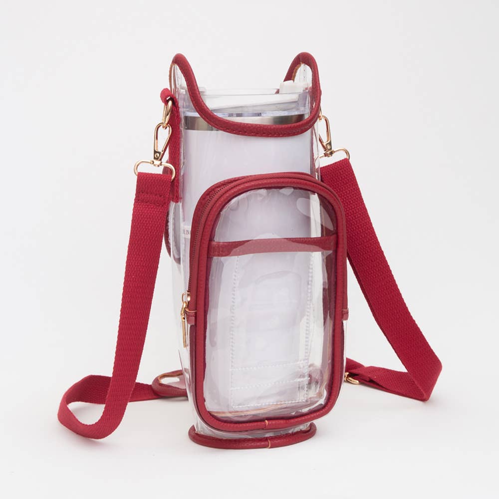 Transparent Tumbler Carrier Holder Crossbody Bag