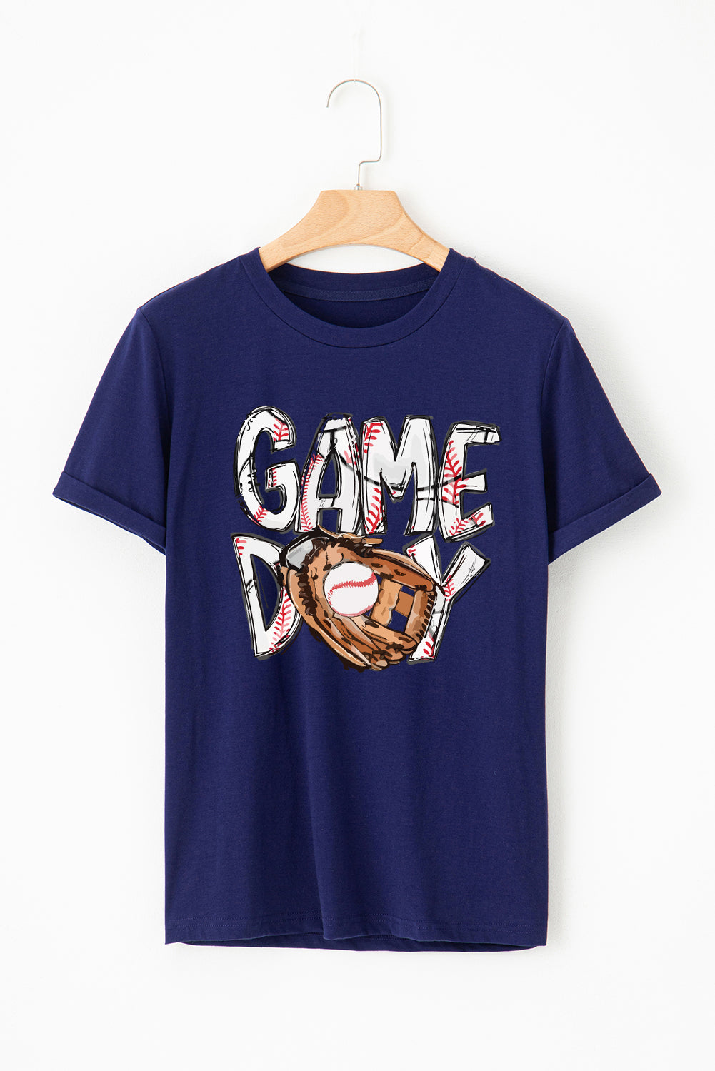 Blue GAME DAY Baseball Graphic T Shirt