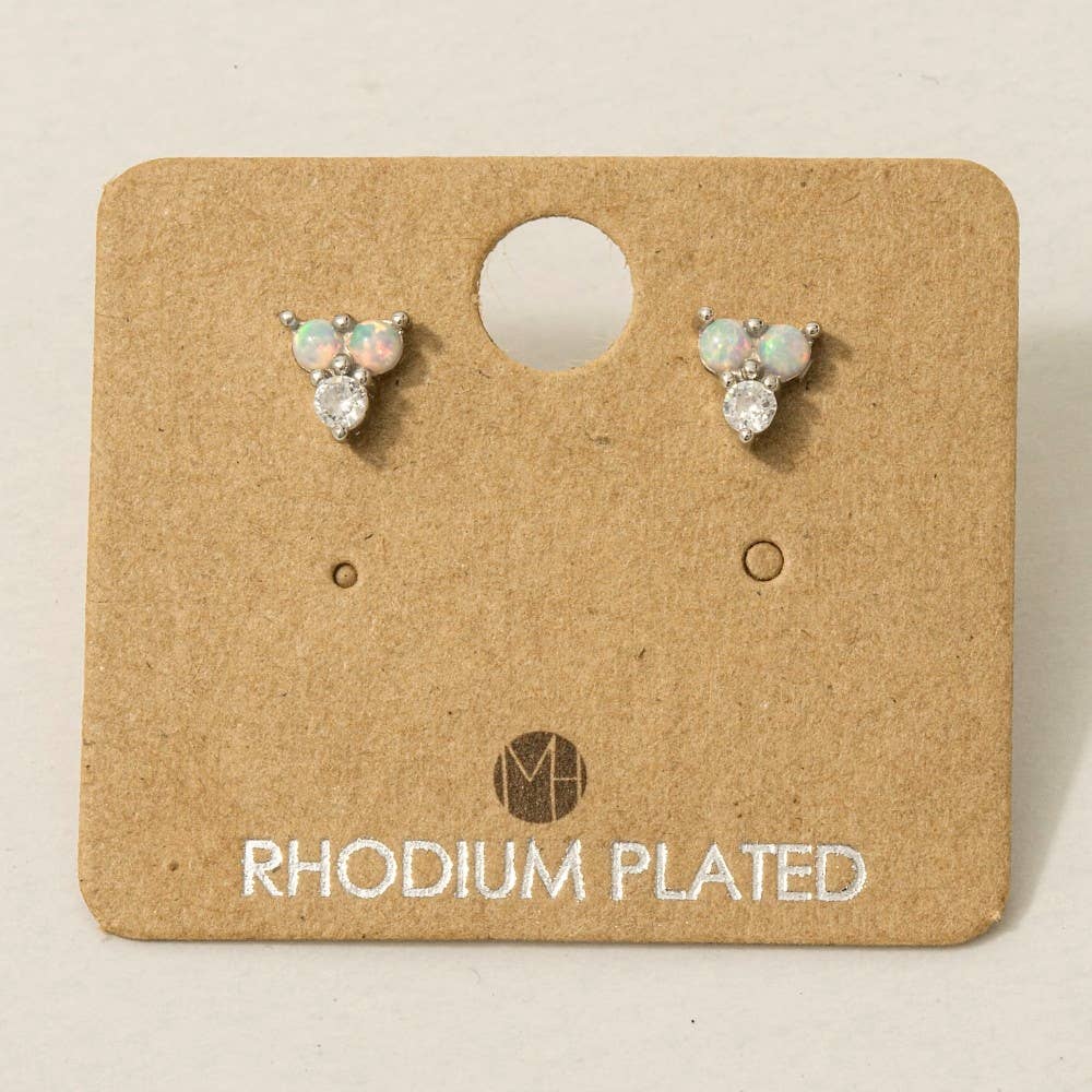 Mini Triple Opal Stud Earrings