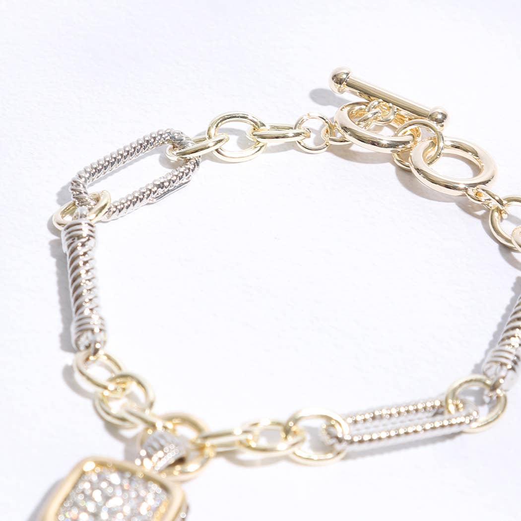 Square 2T Link Chain Bracelet