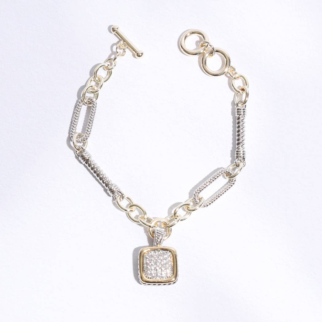 Square 2T Link Chain Bracelet