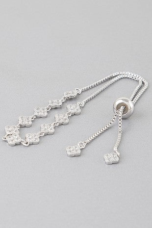 Jeweled Clover Chain Bracelet