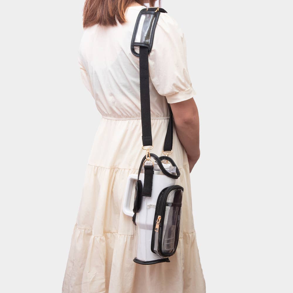 Transparent Tumbler Carrier Holder Crossbody Bag