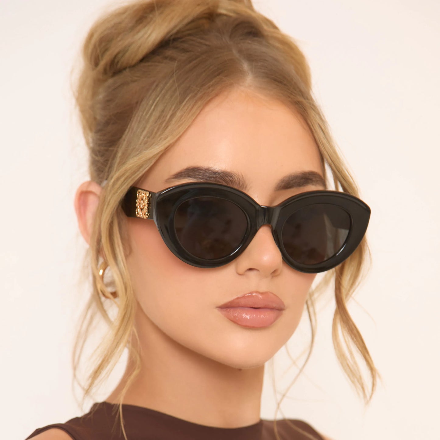 Round Shaped Oversized Sunglasses In Black