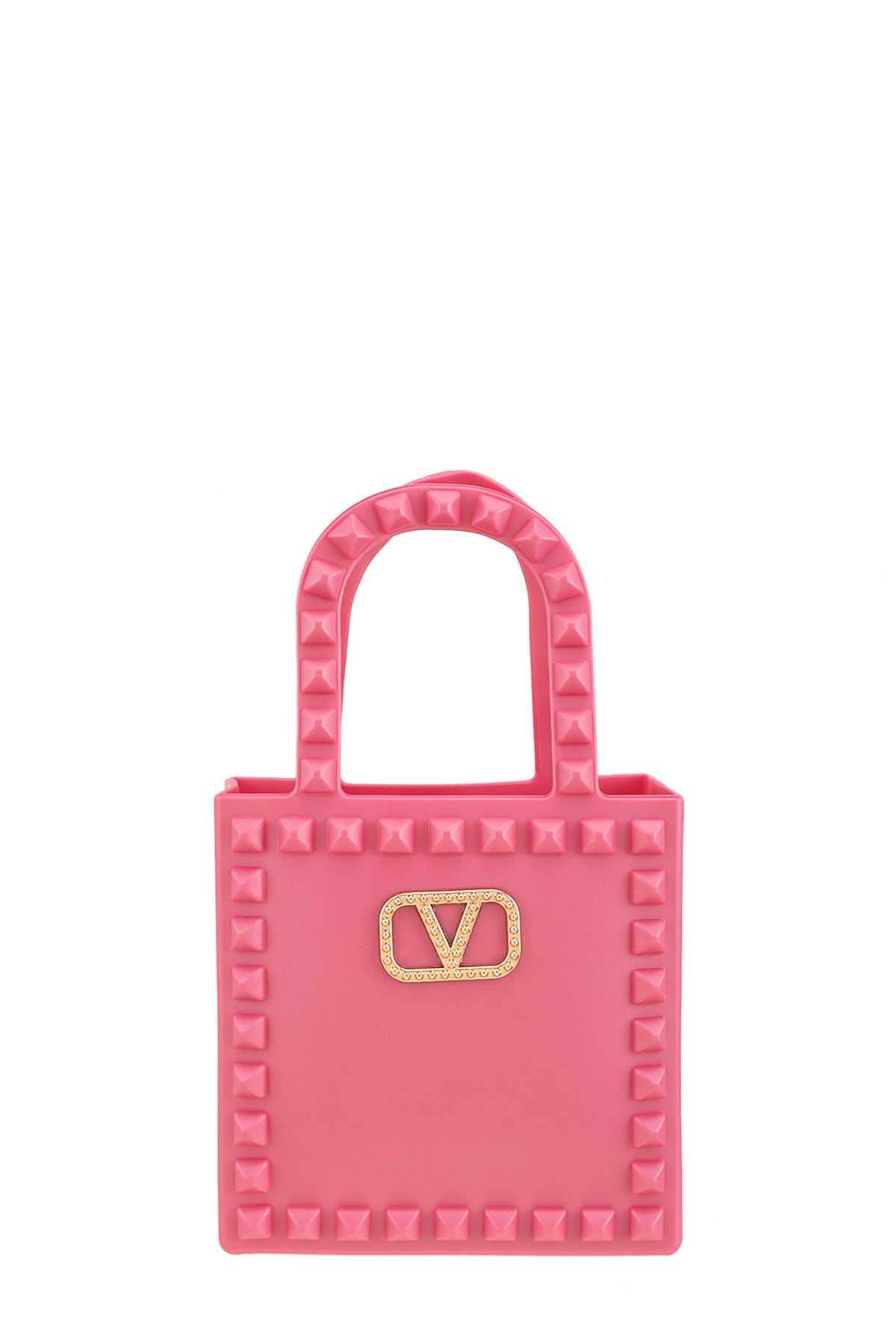 V BUCKLE HANDLE MINI JELLY BAG