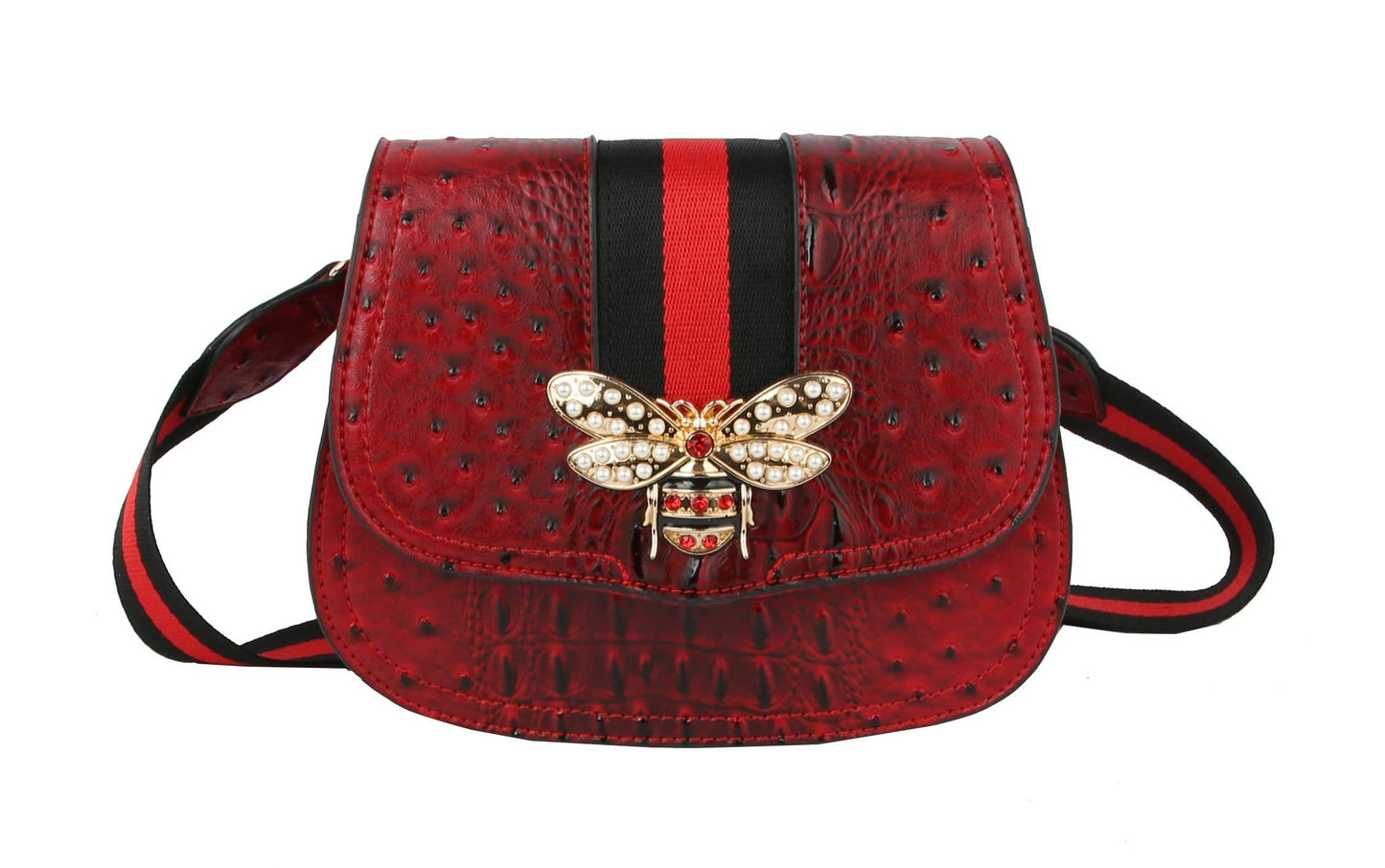Women Crocodile Guitar Strap Crossbody Purse