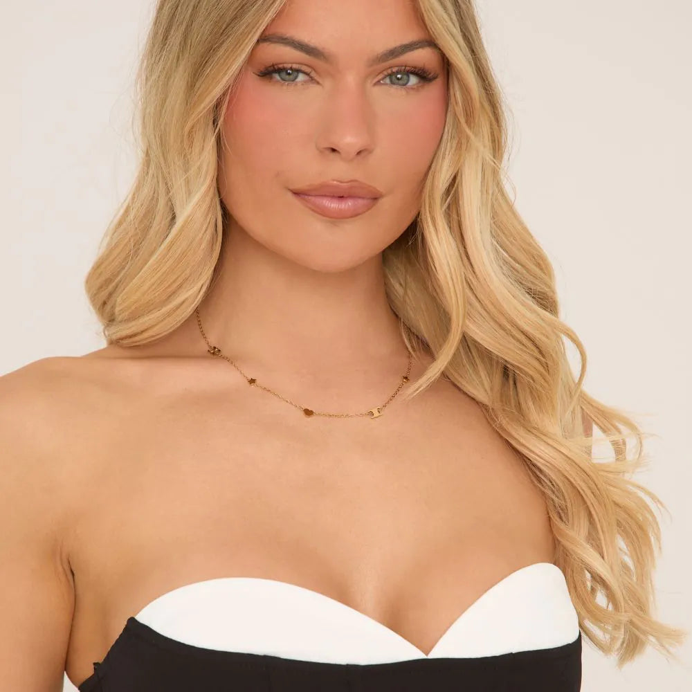 Detail Chain Necklace In Gold