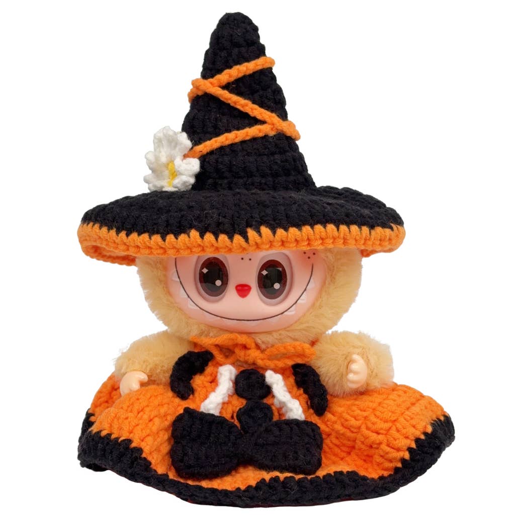 Crochet Labubu Halloween Witch Costume