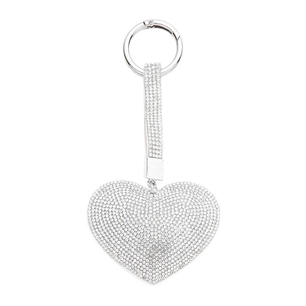 Bling Studded Heart keychain / Bag Charm