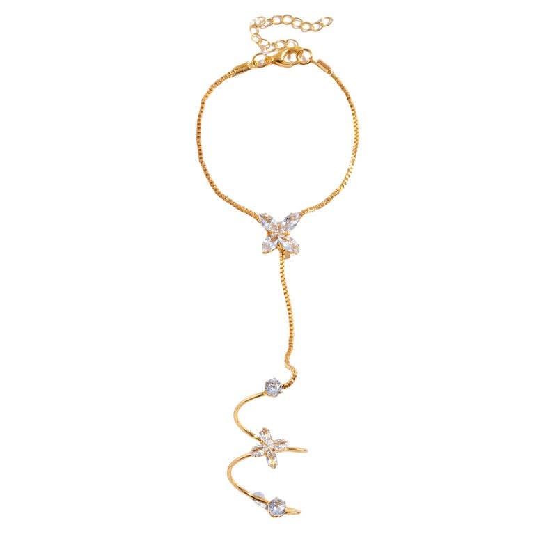 Four-Petal Flower Hand Chain Bracelet