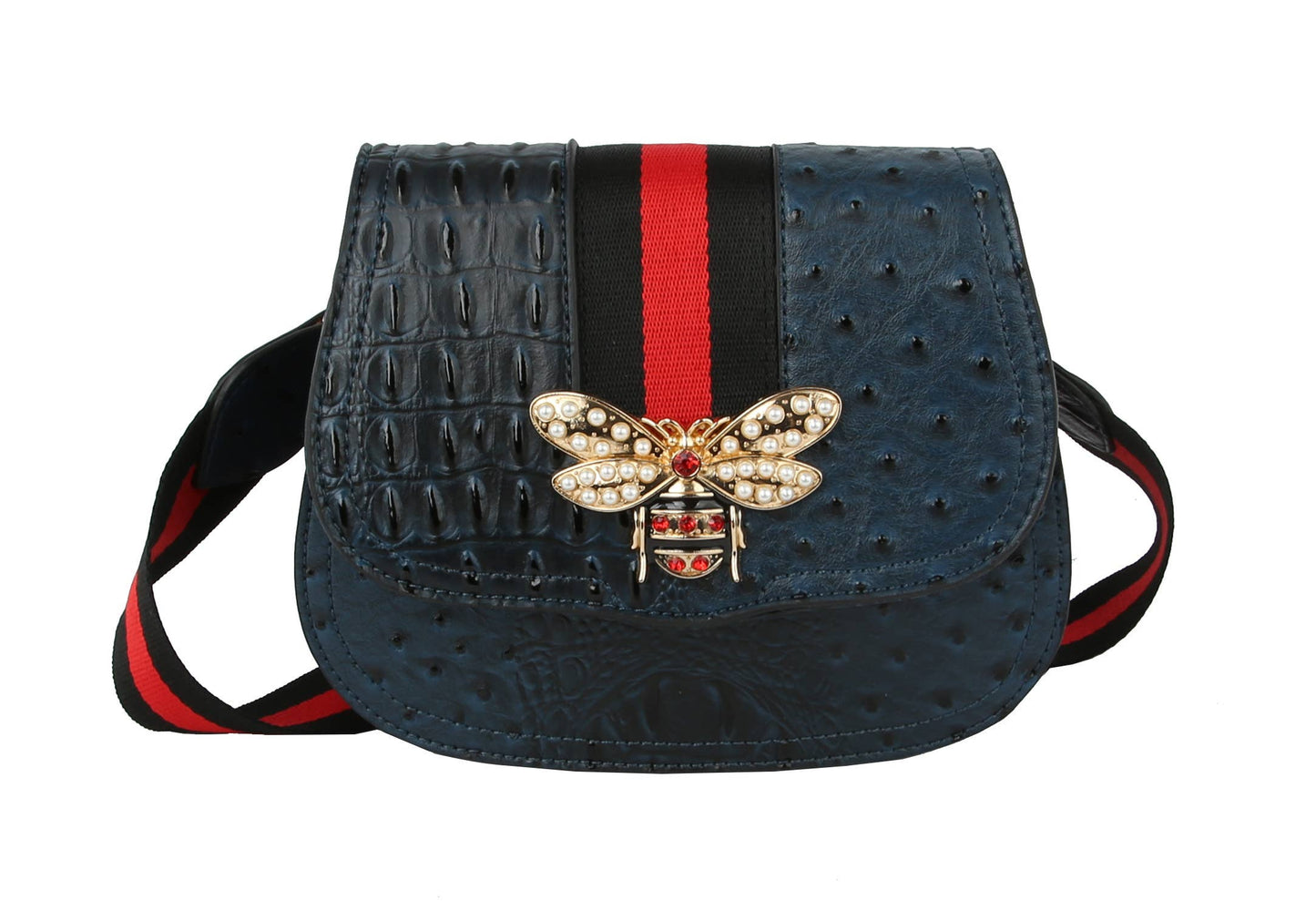 Women Crocodile Guitar Strap Crossbody Purse