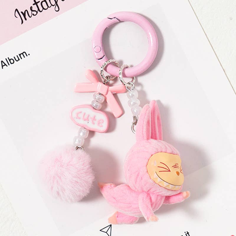 New Mini Yoga Labubu Keychain – Cute Figure & Bag Charm
