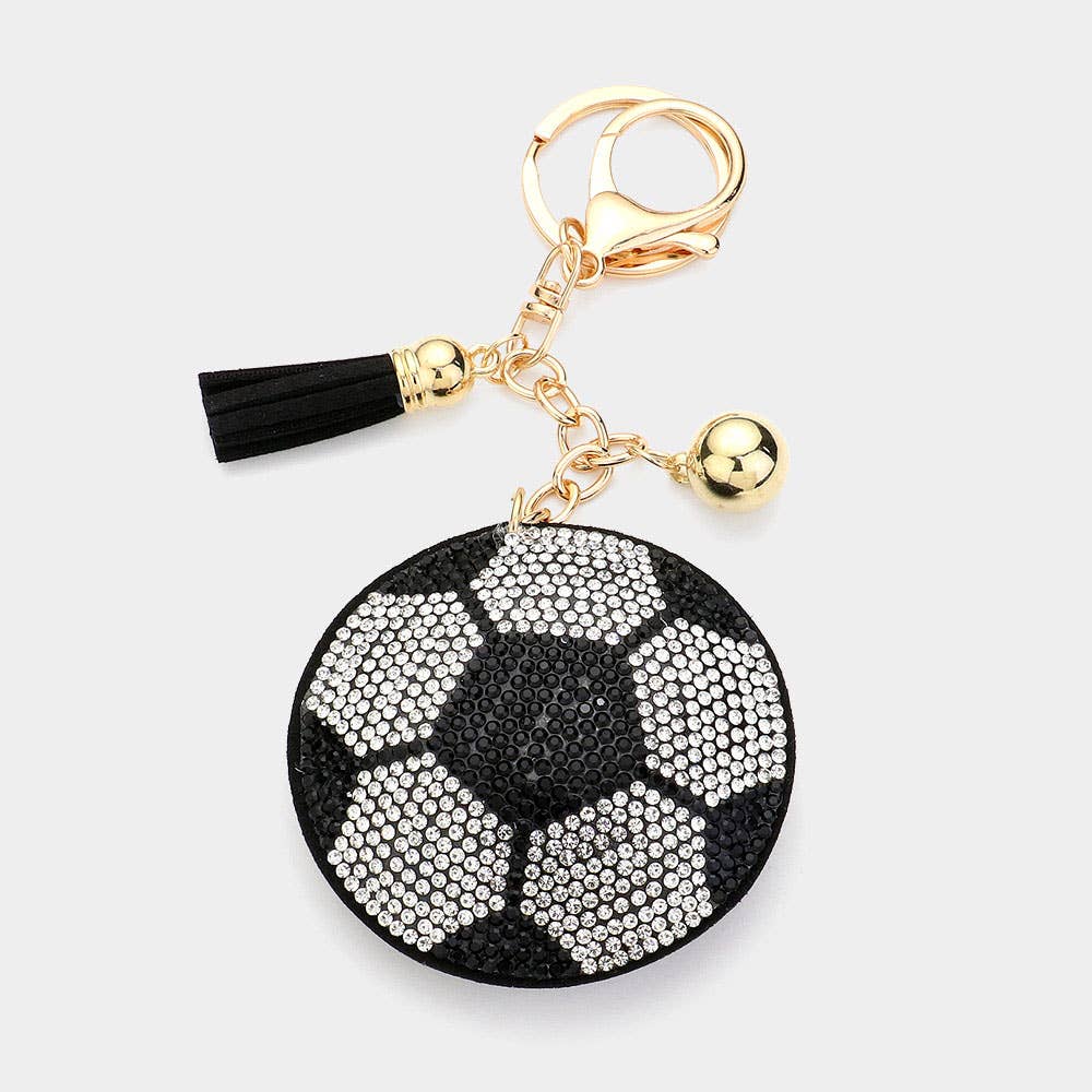 Bling Soccer Keychain