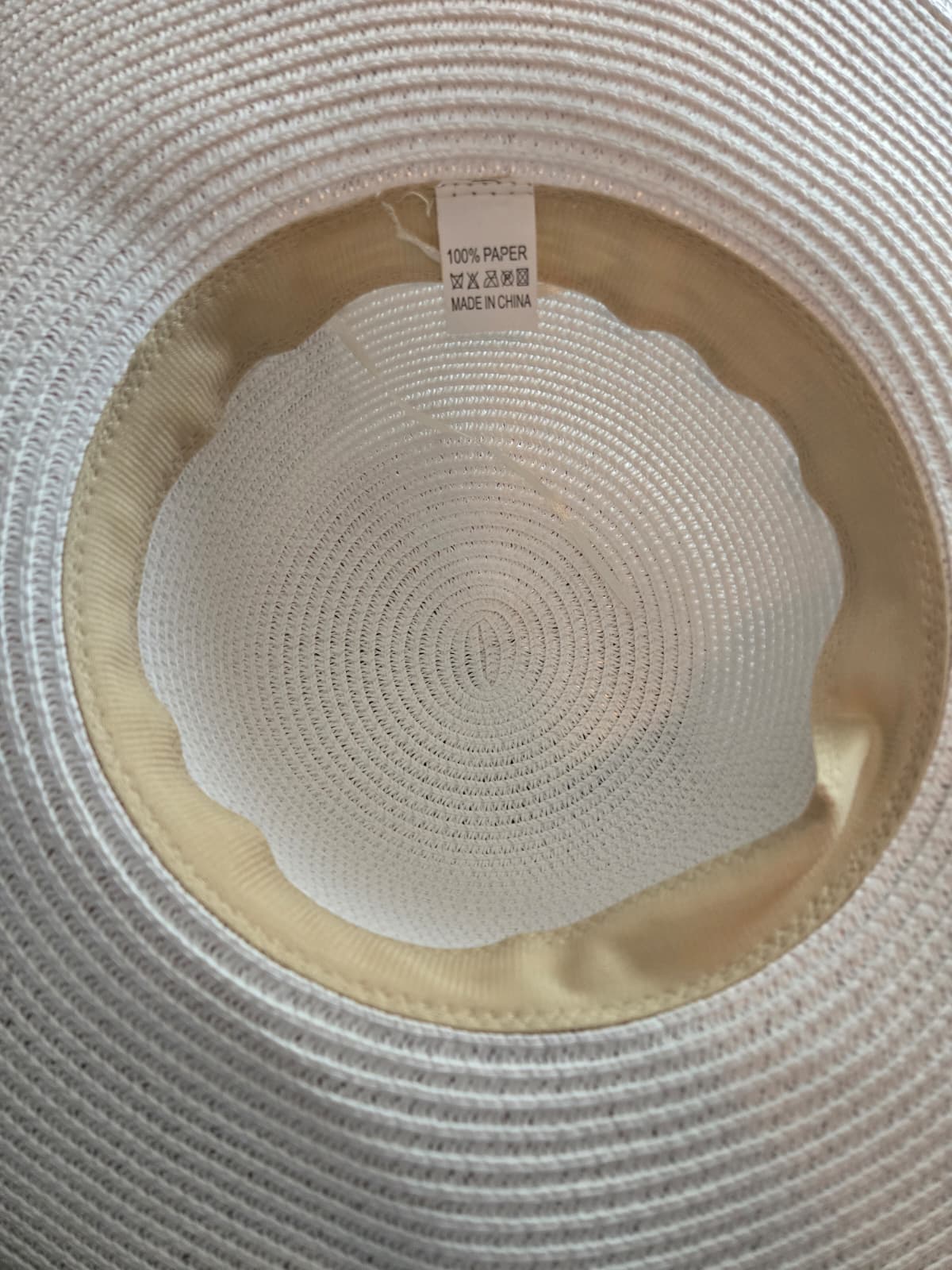 White Woven Wide‑Brim Hat