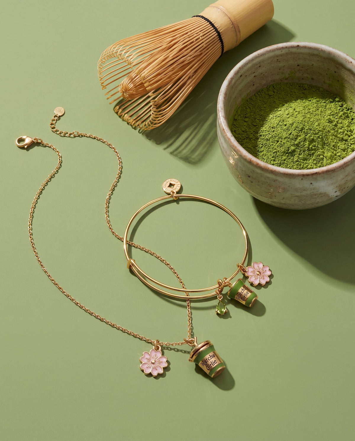 'Matcha Girlie' Locket Charm Necklace