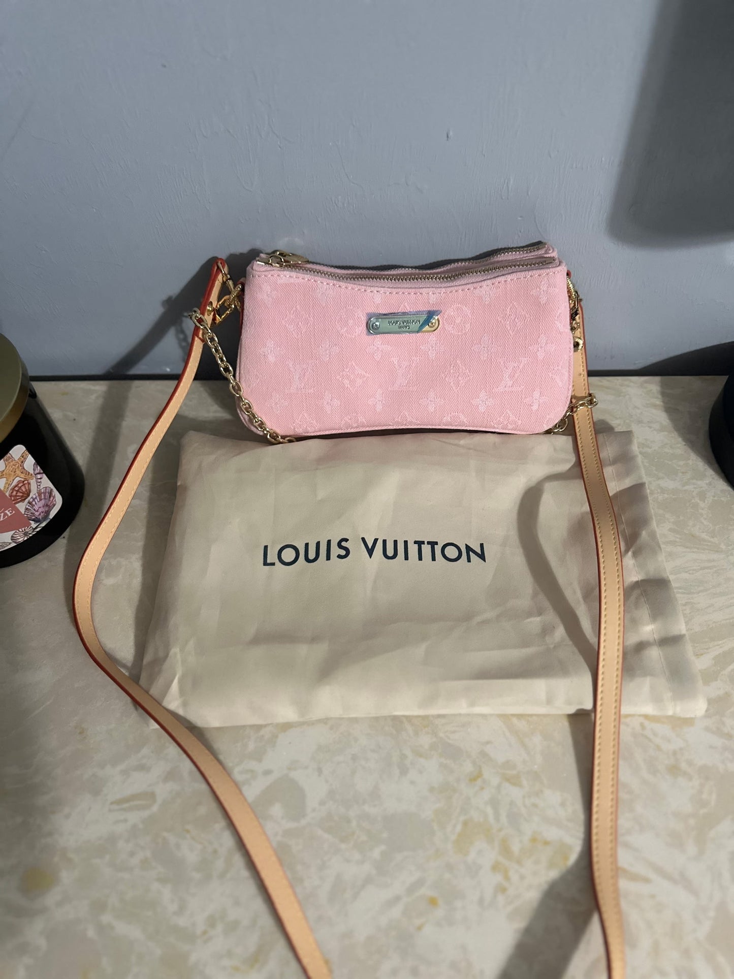 Pink Half Moon Jean Bag