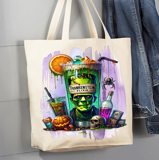Halloween Frankenstein Elixir Canvas Tote Bag