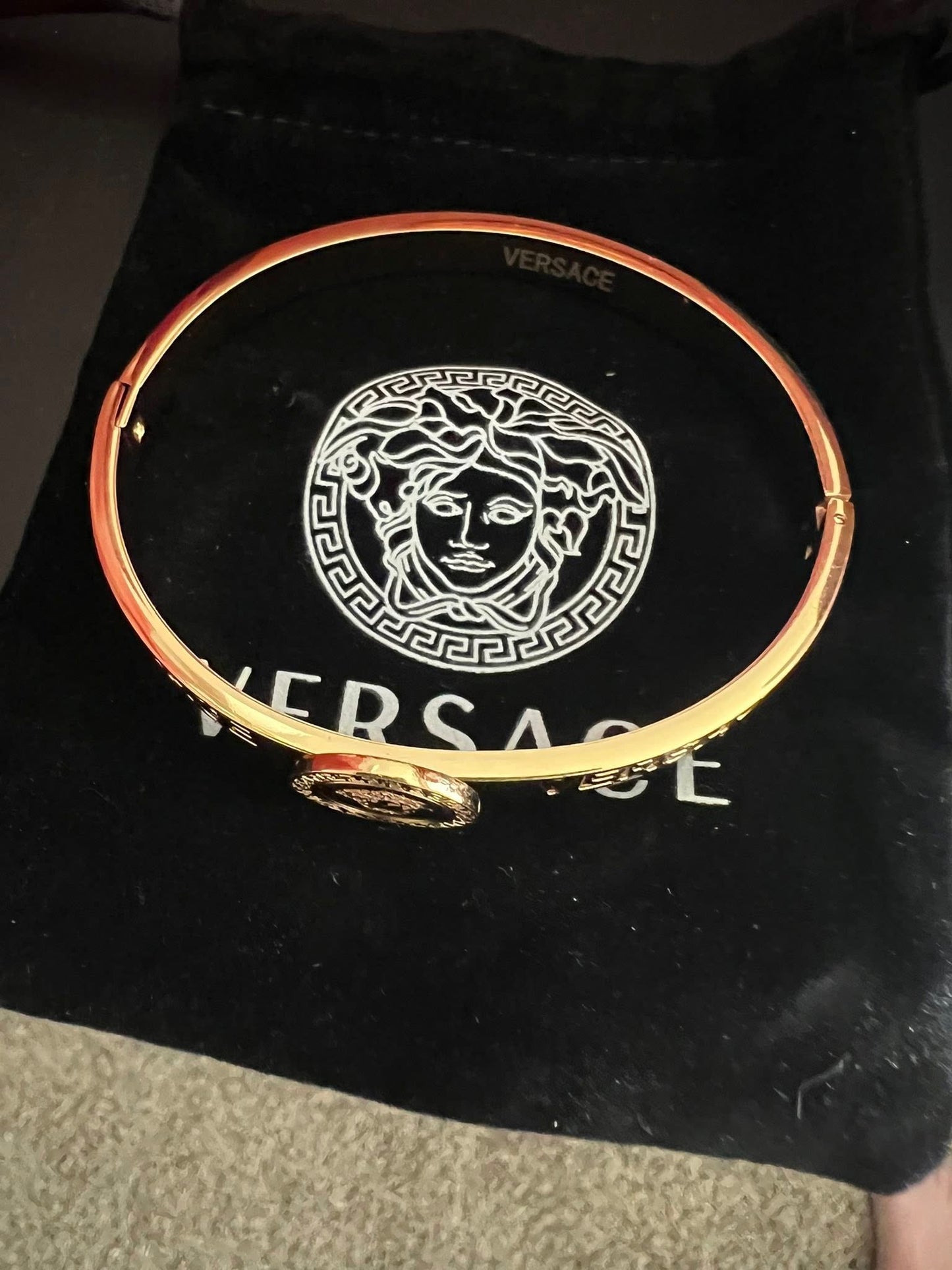 Elegant Gold Cuff Bracelet with Medallion