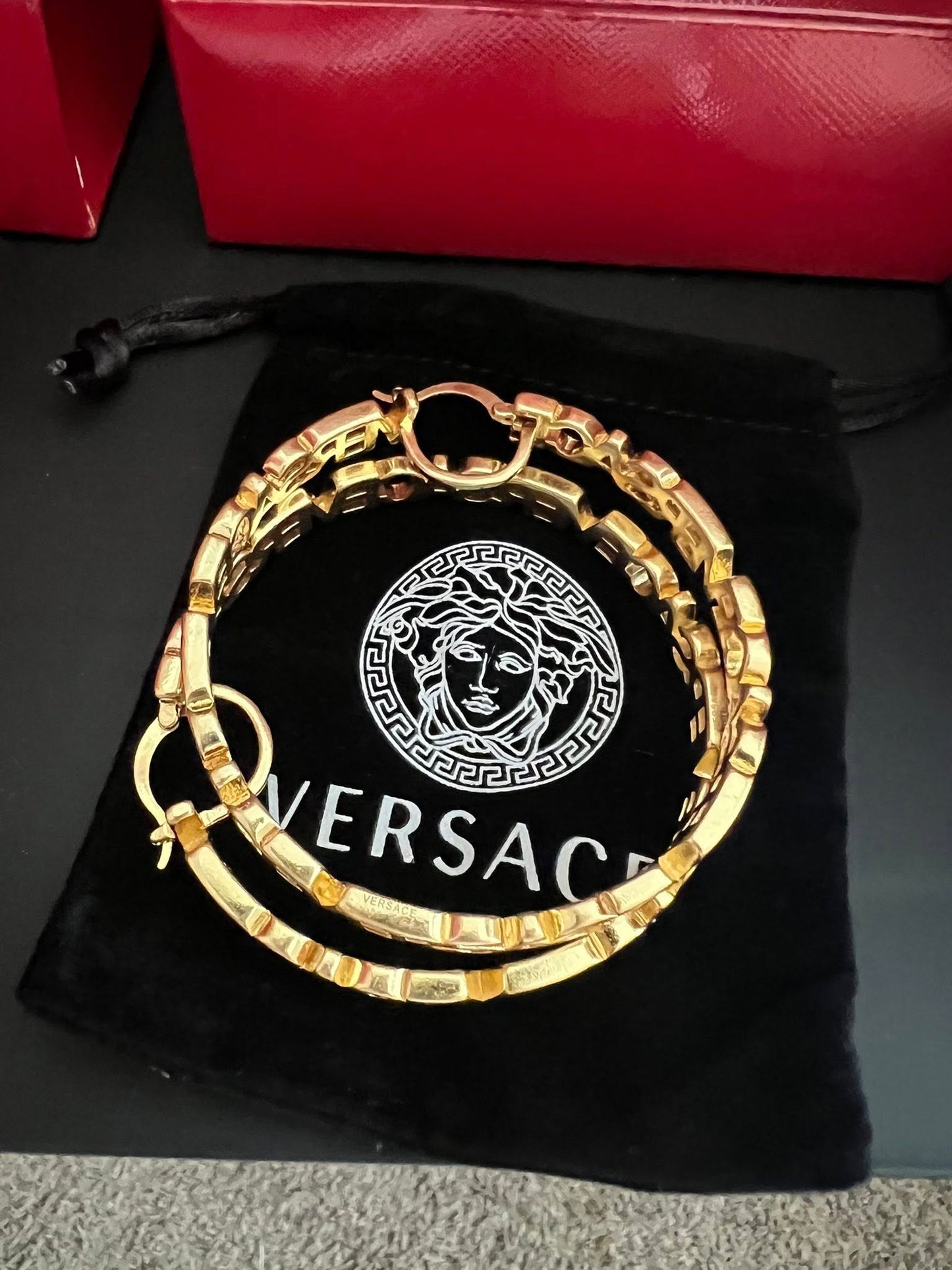 Gold-Tone Statement Earrings with Cutout Lettering