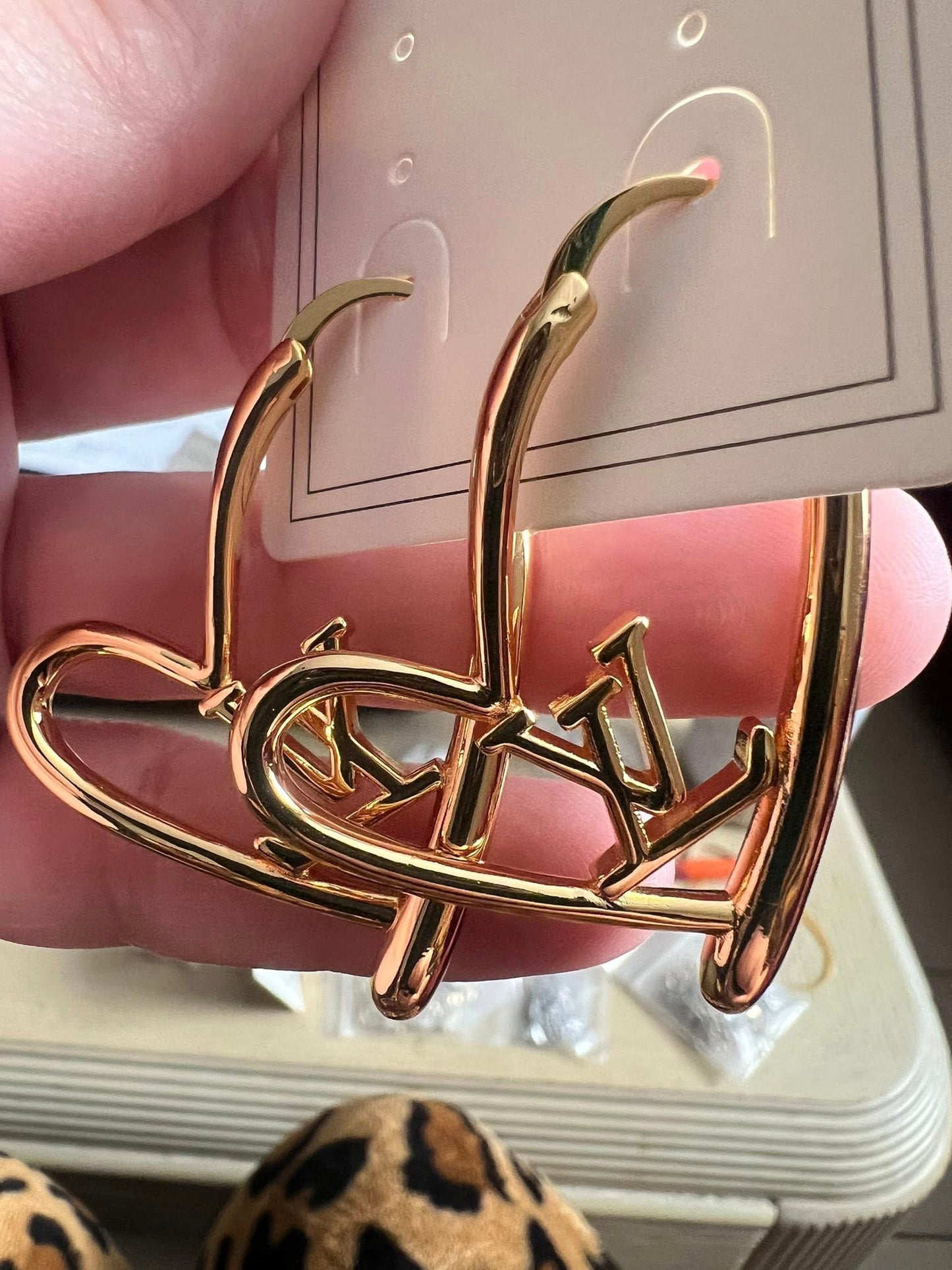 Gold Heart Hoop Earrings