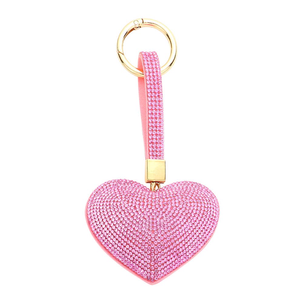 Bling Studded Heart keychain / Bag Charm
