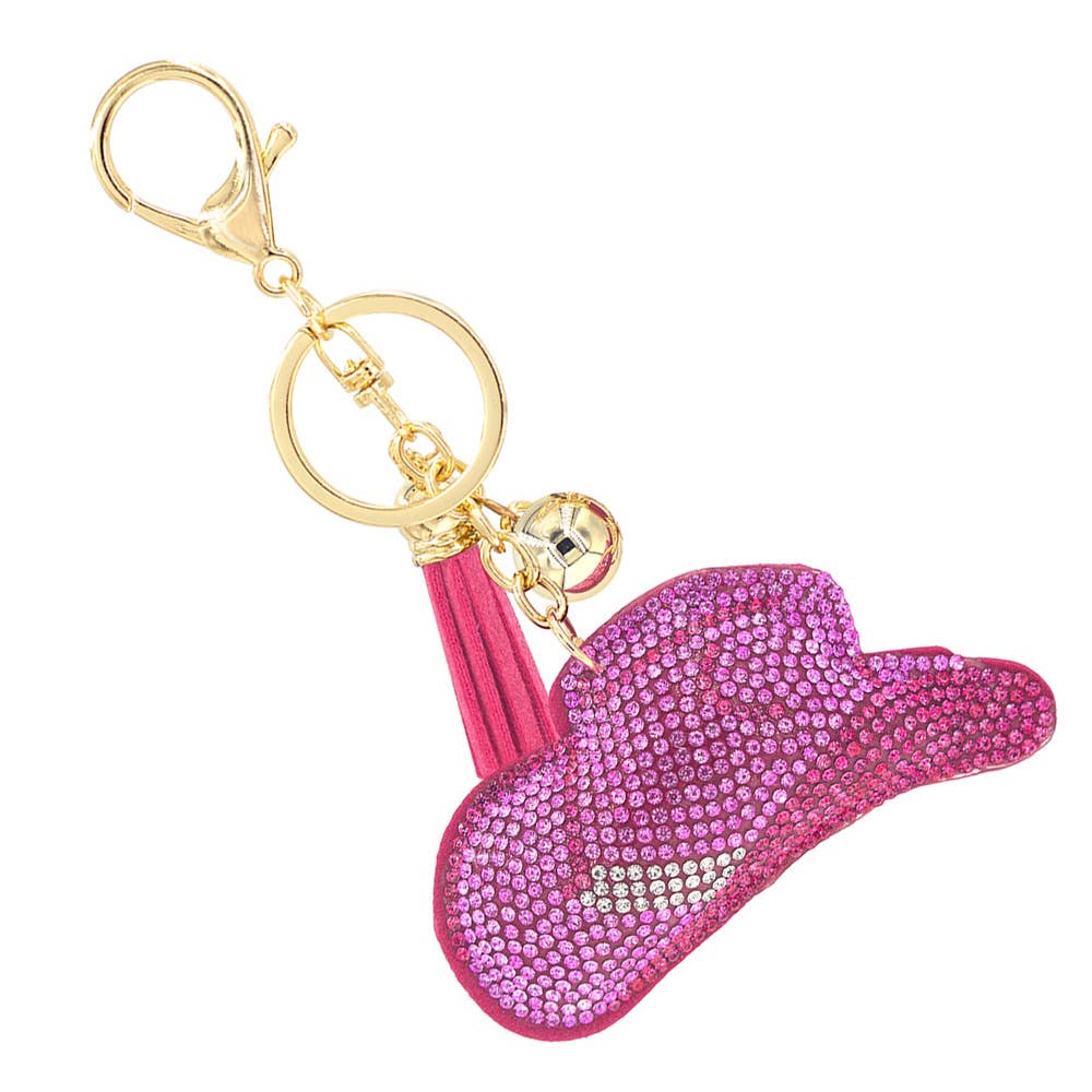 Rhinestone Cowboy Hat Key Chain