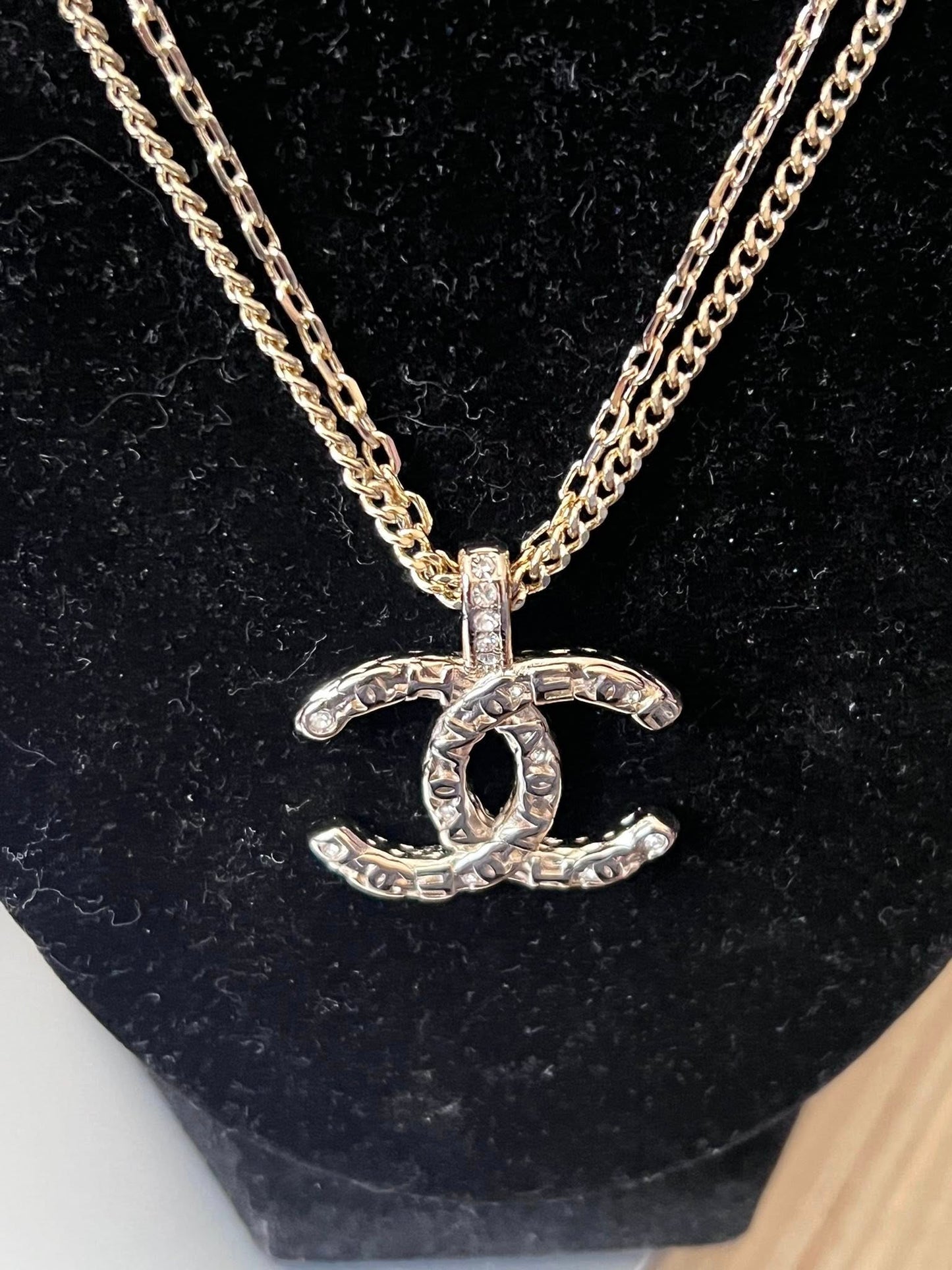 Gold Double C Pendant Necklace