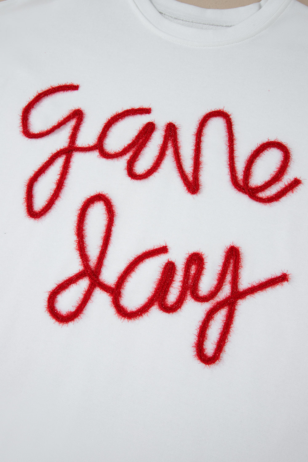 White Plus Size Game Day Tinsel Sweatshirt