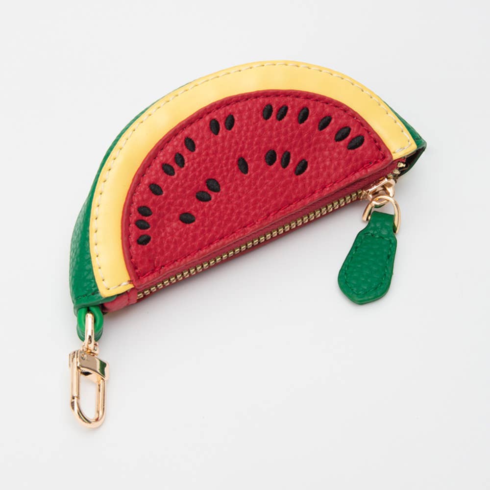 Faux Leather Watermelon Keychain / Bag Charm / Coin Purse