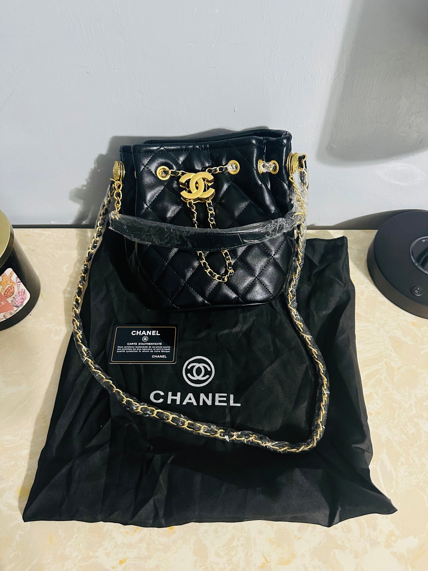 Black Bucket Purse