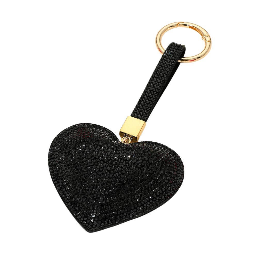 Bling Studded Heart keychain / Bag Charm