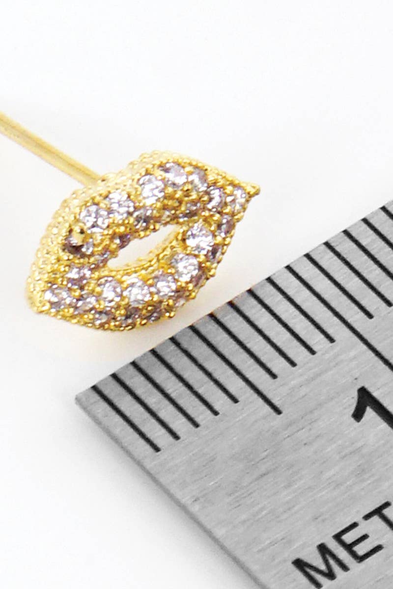 Gold-Dipped Lip Earrings