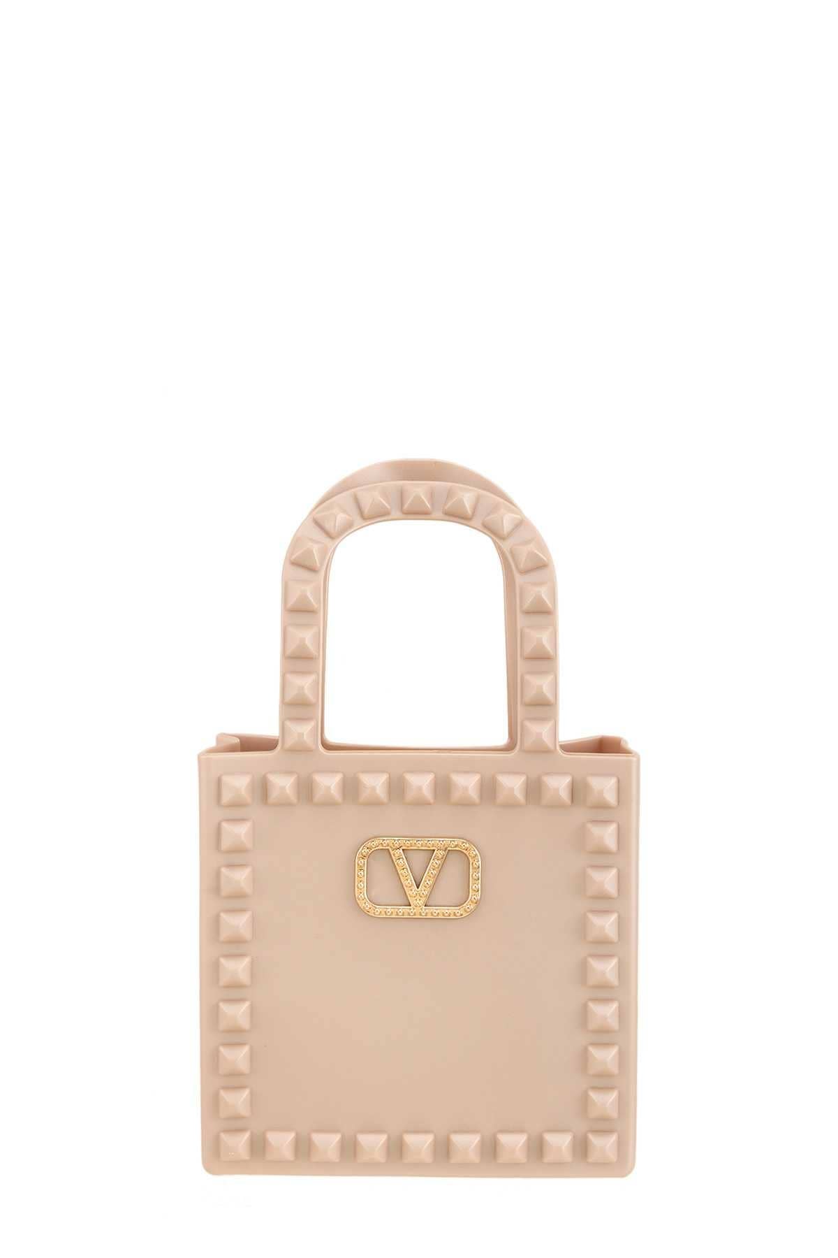 V BUCKLE HANDLE MINI JELLY BAG