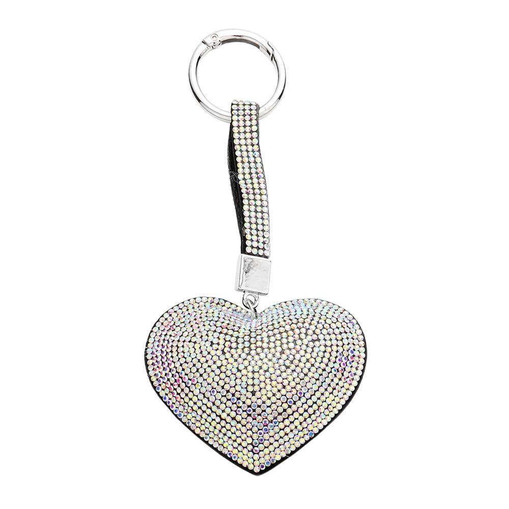 Bling Studded Heart keychain / Bag Charm