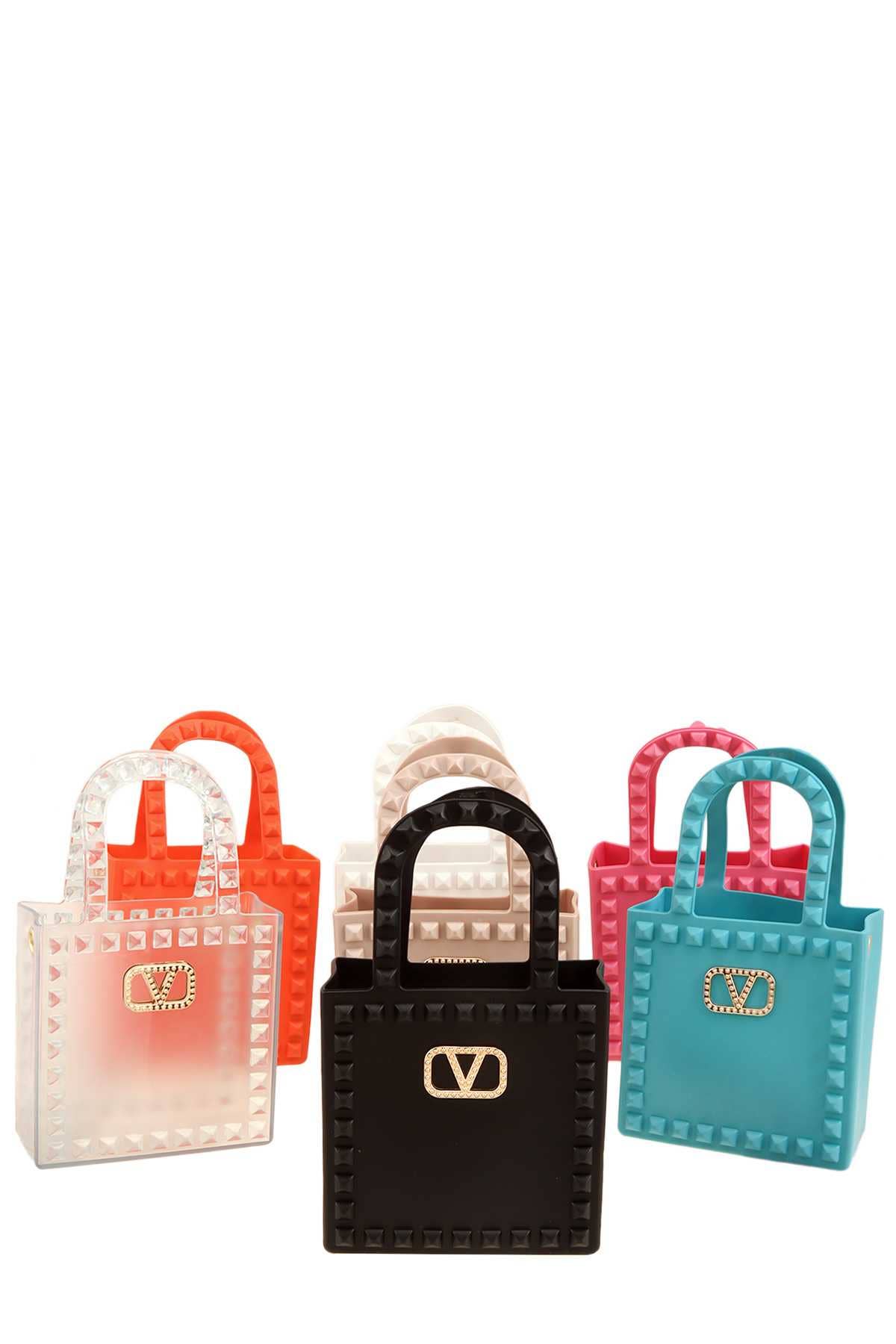 V BUCKLE HANDLE MINI JELLY BAG