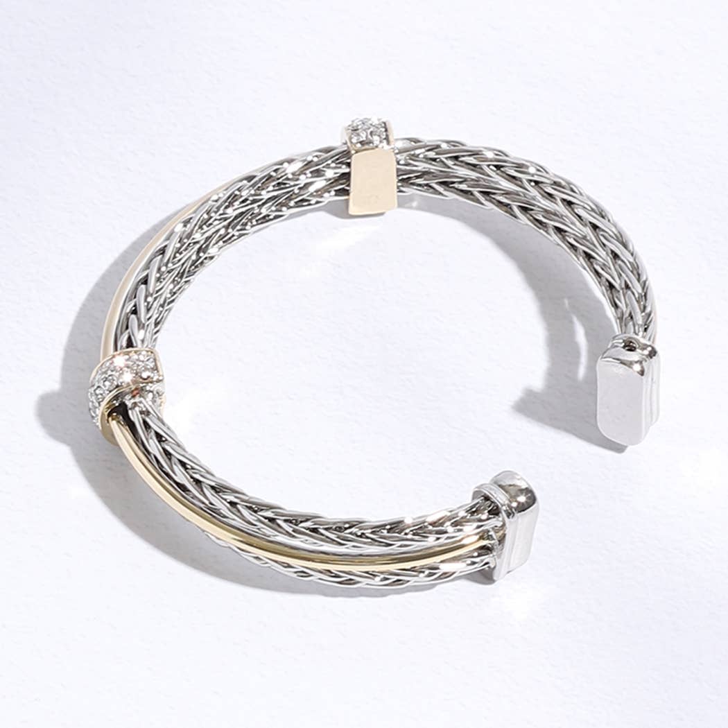 Layered Wheat Chain Bracelet Cuff Bangle