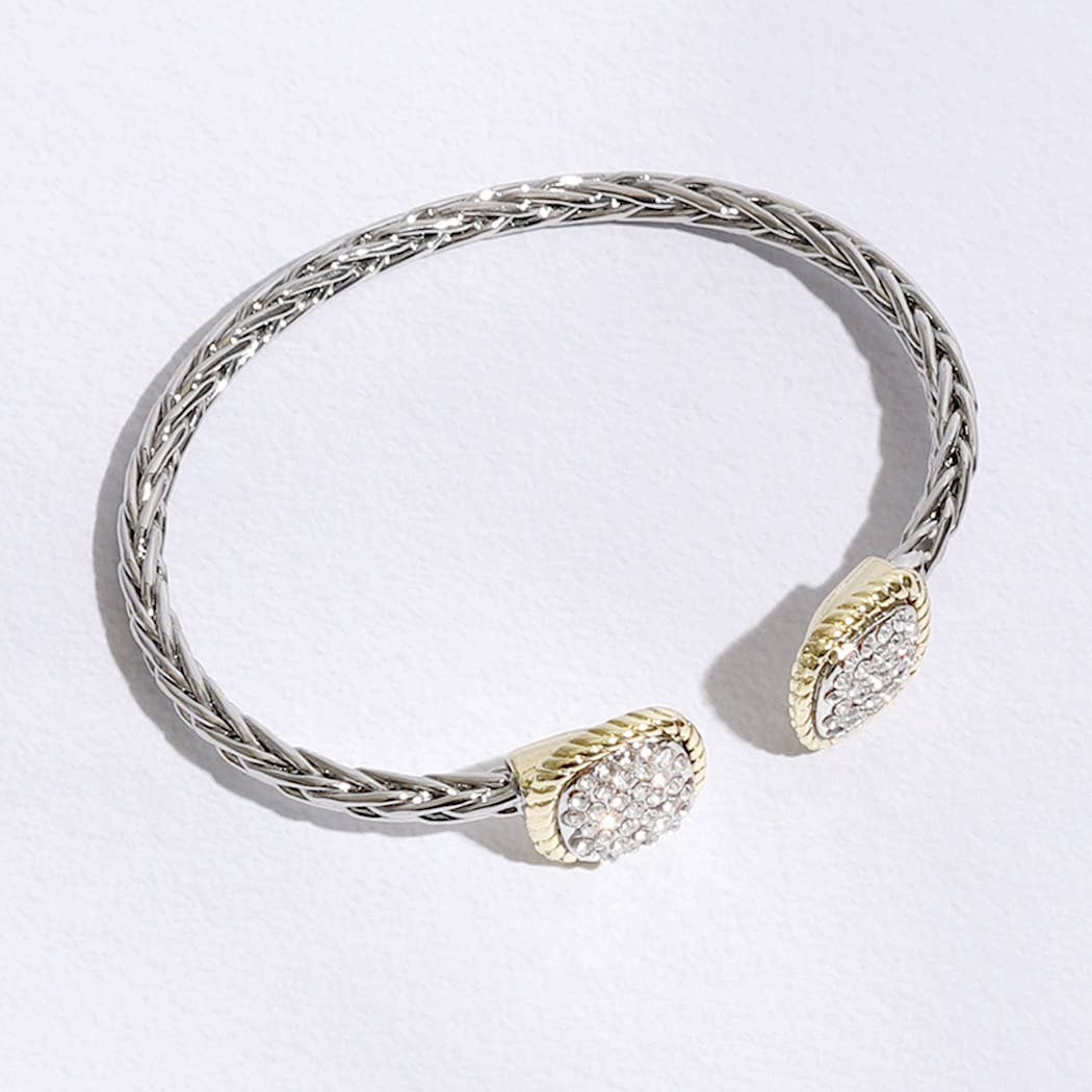 Square Edge Designed Braided Bangle Bracelet