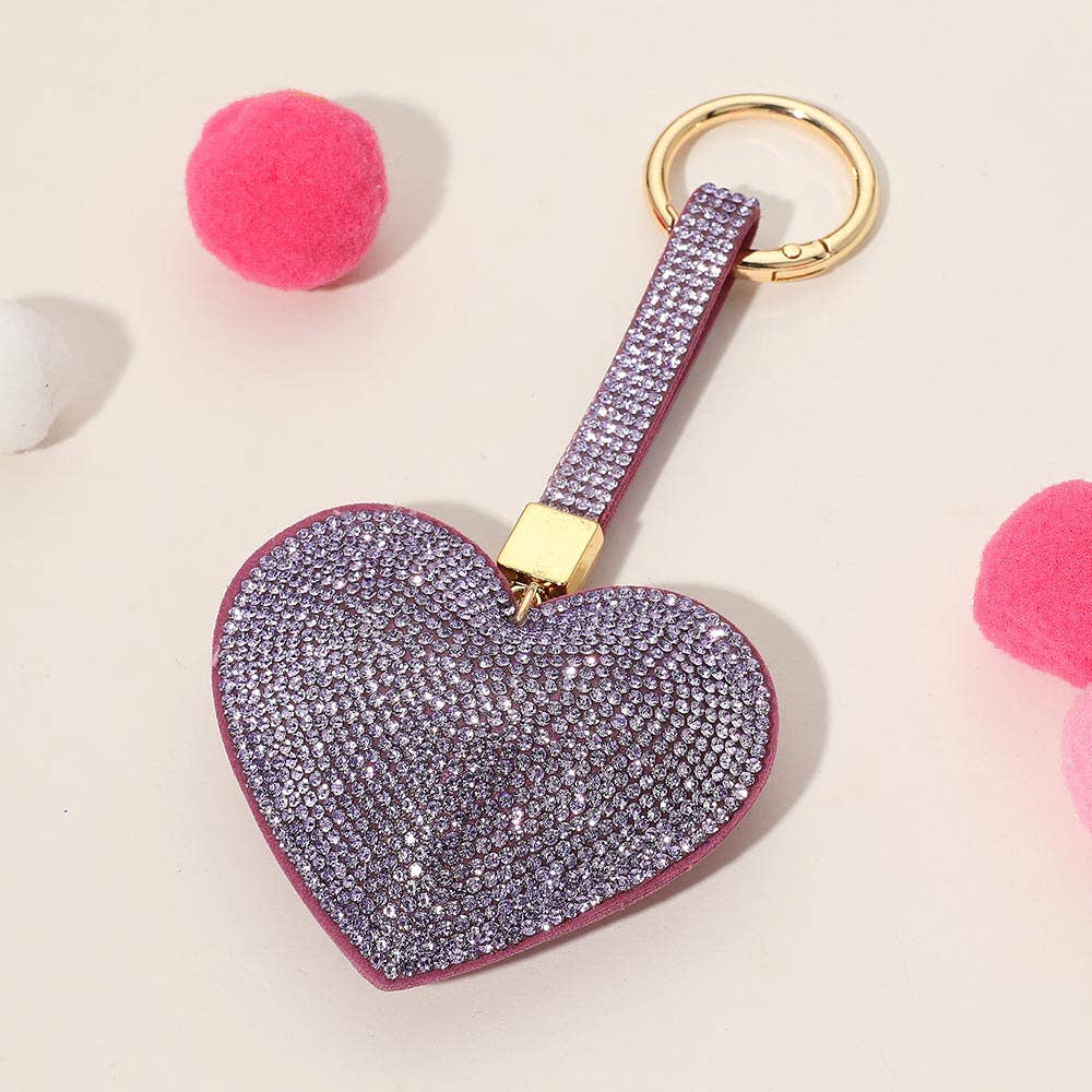 Bling Studded Heart keychain / Bag Charm