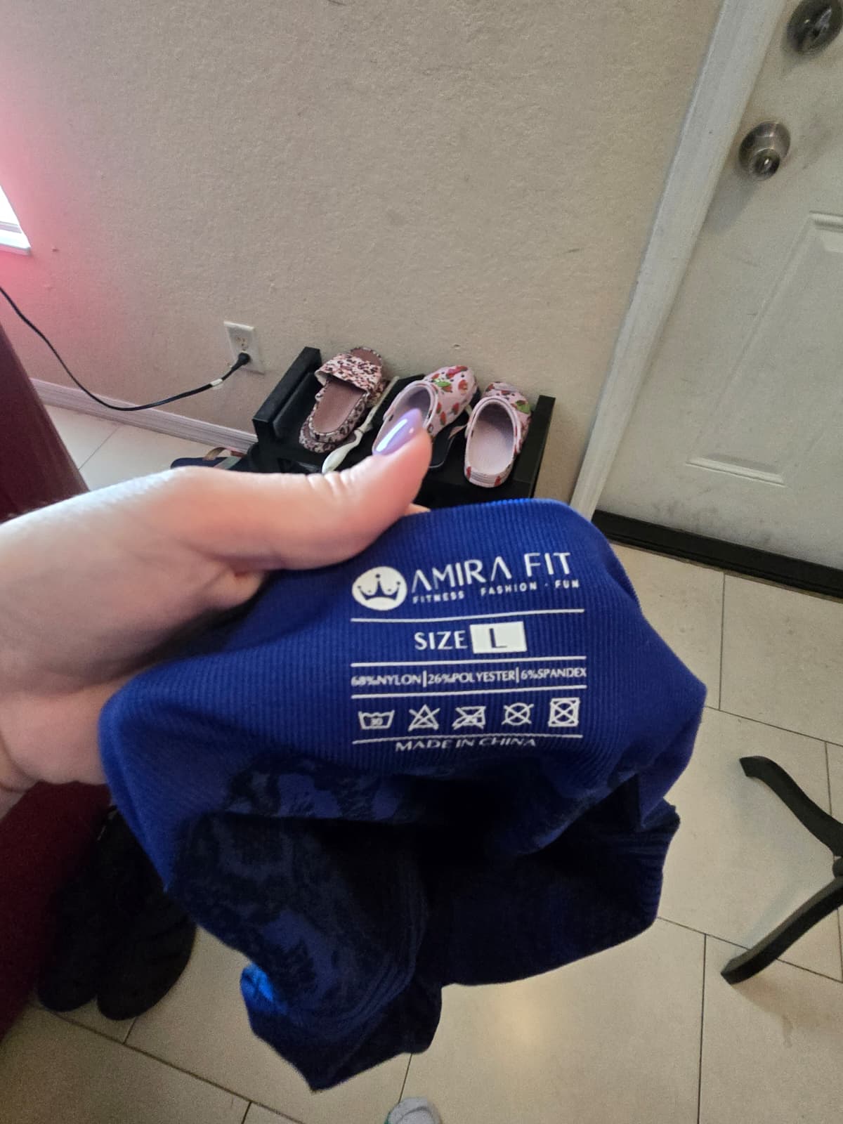 Amira Fit Blue Snakeskin Activewear Set – Size Large