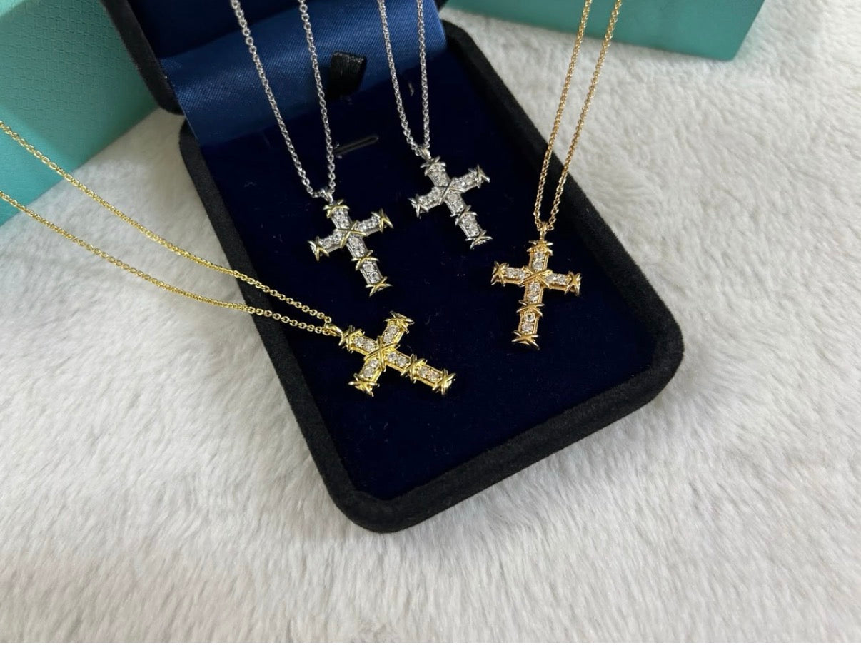 Crystal Cross Pendant Necklace