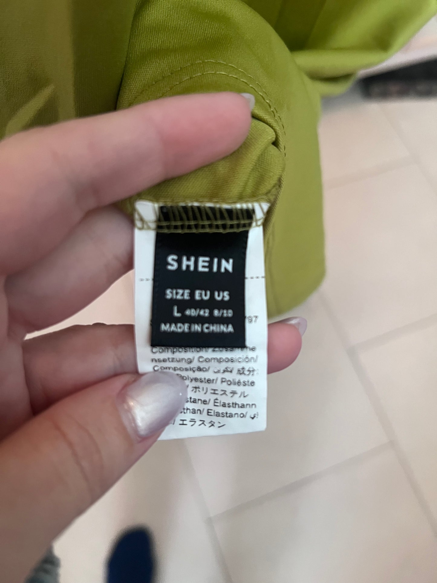 SHEIN Olive Green Peplum Top Dress| Never Worn | Size L
