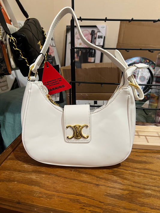 White Shoulder Bag Faux Leather
