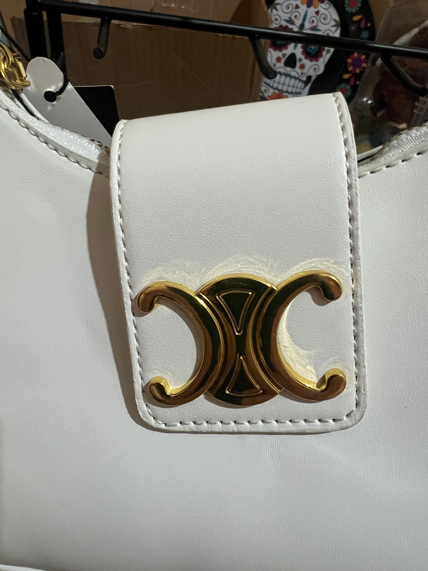 White Shoulder Bag Faux Leather