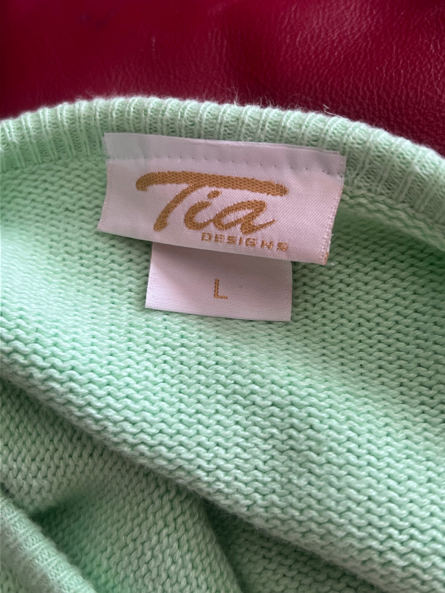 Tia 100% Cotton Cardigan – Size Large – Mint Green – Gently Used