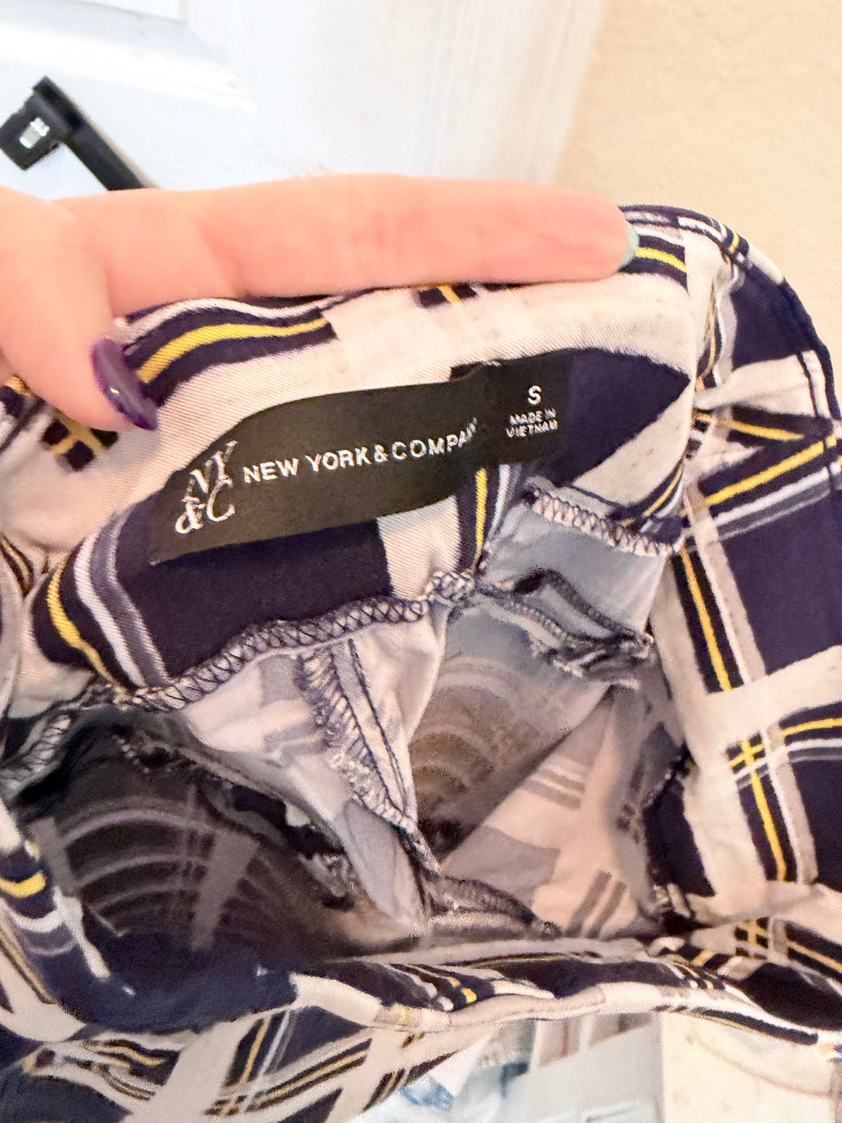 New York & Company Small Plaid Ankle Pants